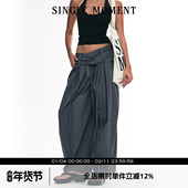 宽松阔腿显瘦休闲直筒盐缩气球裤 SINGLE MOMENT夏季