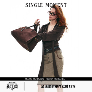 衬衫 SINGLE 通勤简约设计感飘带深V长袖 25SS法式 上衣女 MOMENT