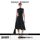 SINGLE 简约连衣裙女 通勤气质百搭休闲扭结无袖 MOMENT 26SS法式