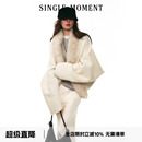 轻奢优雅茧型羊毛毛领开衫 SINGLE 冬季 25AW法式 外套上衣女 MOMENT