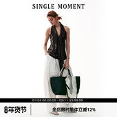 SINGLE 背心吊带宽松上衣女 通勤百搭飘带无袖 MOMENT 26SS法式