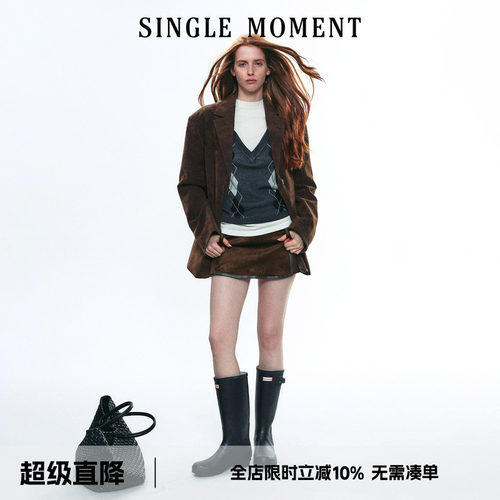 SINGLE MOMENT 25AW法式复古百搭休闲通勤绒感轻工装西装外套女秋
