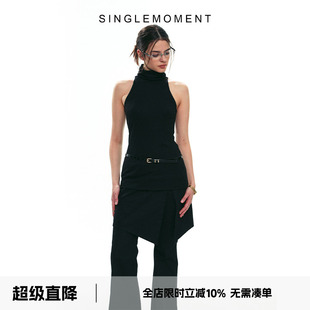 MOMENT 無(wú)袖 法式 莫代爾時(shí)尚 新款 高領(lǐng)修身 SINGLE 吊帶背心 25SS夏季
