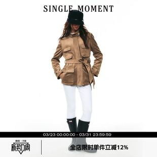 秋冬通勤麂皮绒多口袋立领猎装 25AW法式 夹克外套女 MOMENT SINGLE