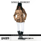 SINGLE 夹克外套女 秋冬通勤麂皮绒多口袋立领猎装 MOMENT 25AW法式