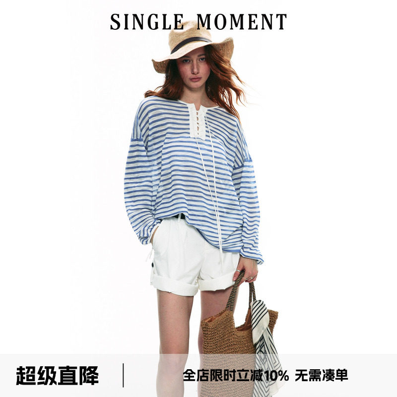 SINGLEMOMENT针织防晒长袖T恤图片