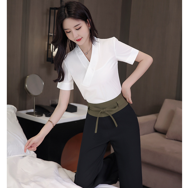 新款足浴足疗按摩推油技师制服套装美容院采耳工装JY-073三色