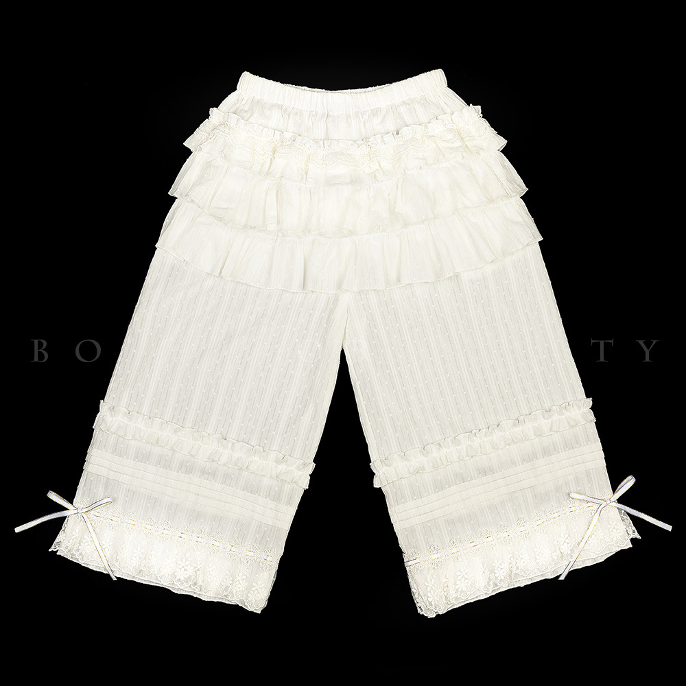 【优派瑞】小雏菊 南瓜裤 原创lolita洋装日常纯棉长短款白打底裤