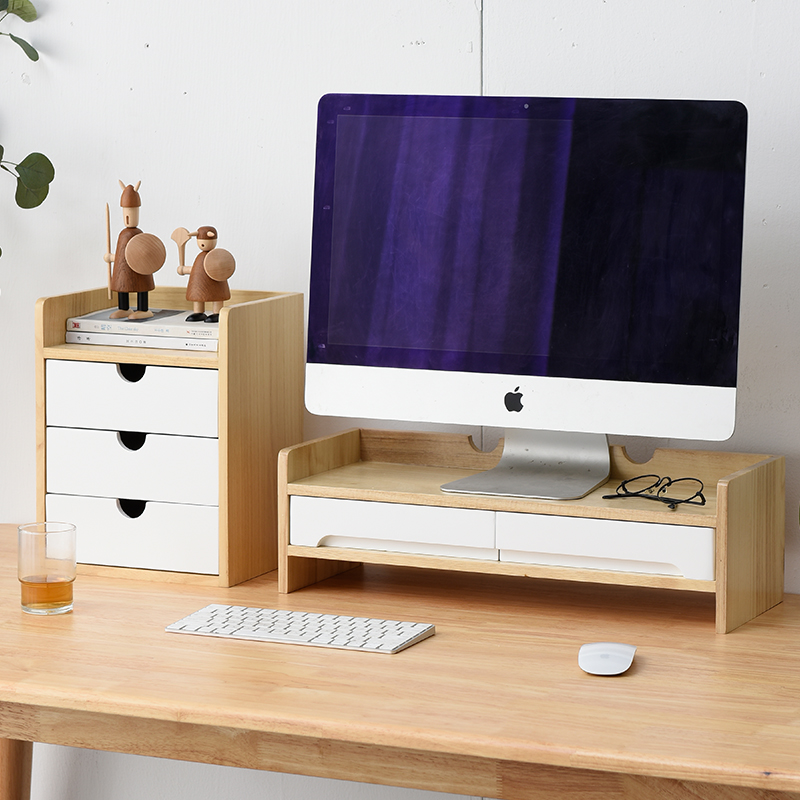 桌面实木增高架简约风电脑