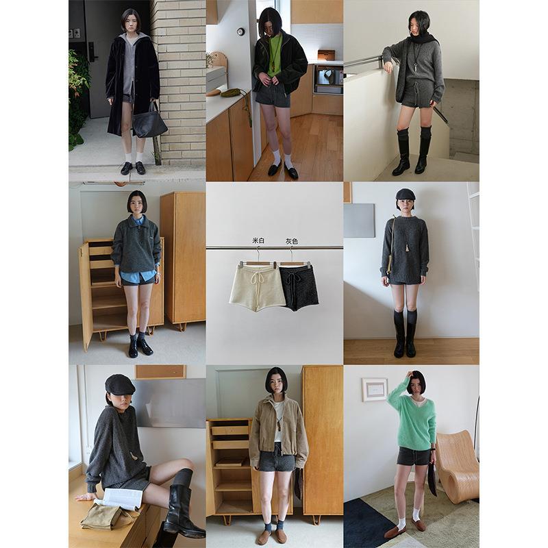 现货 遛弯神裤 藏肉显瘦抽绳羊毛休闲裤 利落A版舒适短裤潮02376