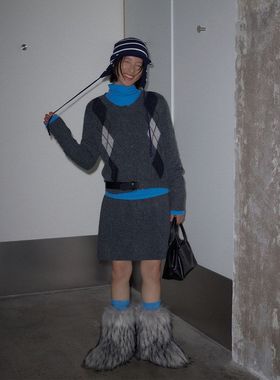 UNITY MODE 羊毛针织半身裙女冬季收腰显瘦百搭短裙A字裙251553