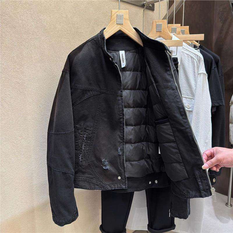 现货!痞帅90白鸭绒黑色水