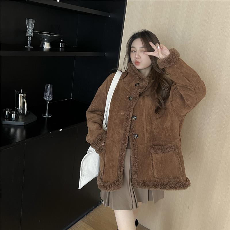 两面穿纯羊毛皮一体剪绒草