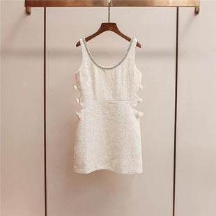 显瘦蝴蝶结吊带连衣裙 小香风裙子女气质修身 SP家2024早春新款 法式