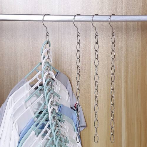 挂钩一排长条衣架连接条挂套装收纳神器衣柜可折叠衣架挂钩防风晾