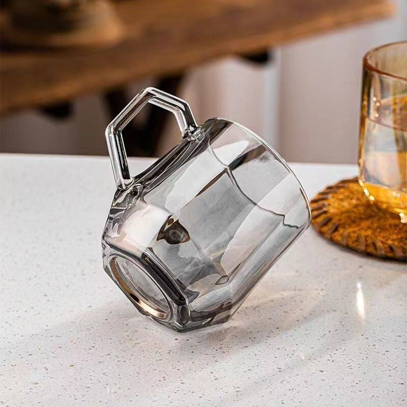 冰箱贴diy配件玻璃杯子喝水杯家用把手玻璃茶杯一套高颜值整套杯