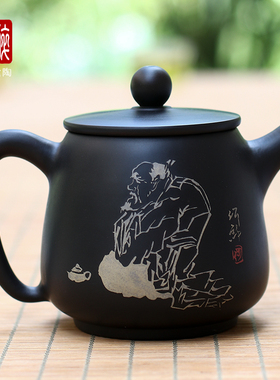 建水紫陶壶紫陶泡茶壶石瓢壶功夫茶壶高石瓢J93J87（何锦黄新国）