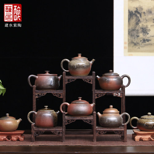 云南建水紫陶壶手工泡茶壶柴烧壶
