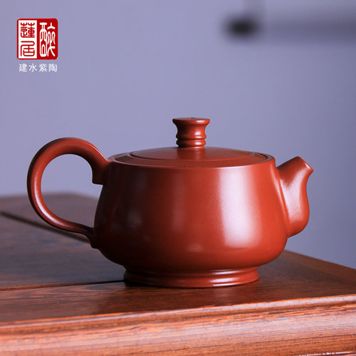 智溢老师多次红泥复烧素壶160ml