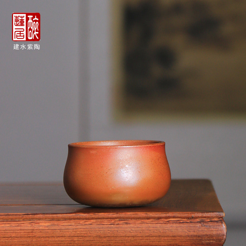 100ml 紫陶手工茶杯柴烧主人杯大品茗杯子/柴烧轻奢主人杯 U59