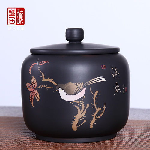建水紫陶357克饼撬开1个醒茶罐
