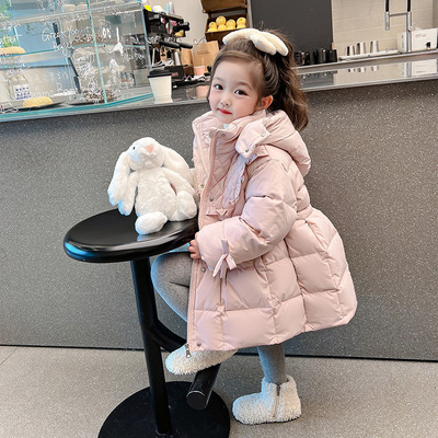 冬季儿童羽绒服2025新款洋气中长款棉袄宝宝冬装棉衣女童棉服外套