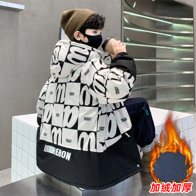 儿童装男童冬装外套秋冬款2025年新款大童冬季男孩派克服加绒棉衣