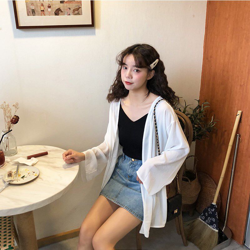 新款2019夏季仙女防晒衣女中长款开衫雪纺上衣百搭薄款防晒外套潮|ruв категории Женская одежда, кружева свитер/шифон рубашка - от Buy2taobao.com для оказания профессиональной услуги покупки агента Taobao