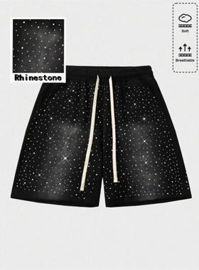 U 43549 2025新款TEMU跨境外贸代发男士时尚亮片水钻马图案