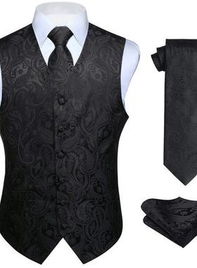S 85927 Fashion Sunflower Vest Men's Embroidery 时尚绣花马甲