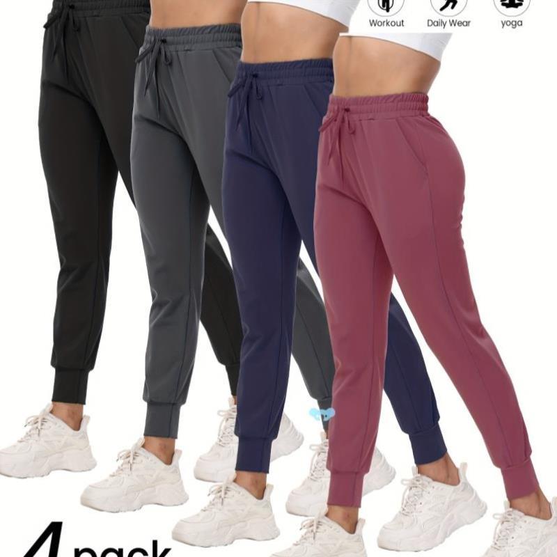Comfy Yoga Pants Lightweight Comfy 4 Pack Joggers For Women