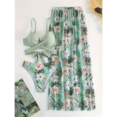B 23856 Women's Swimsuit with Cover-up 分体泳衣罩裙