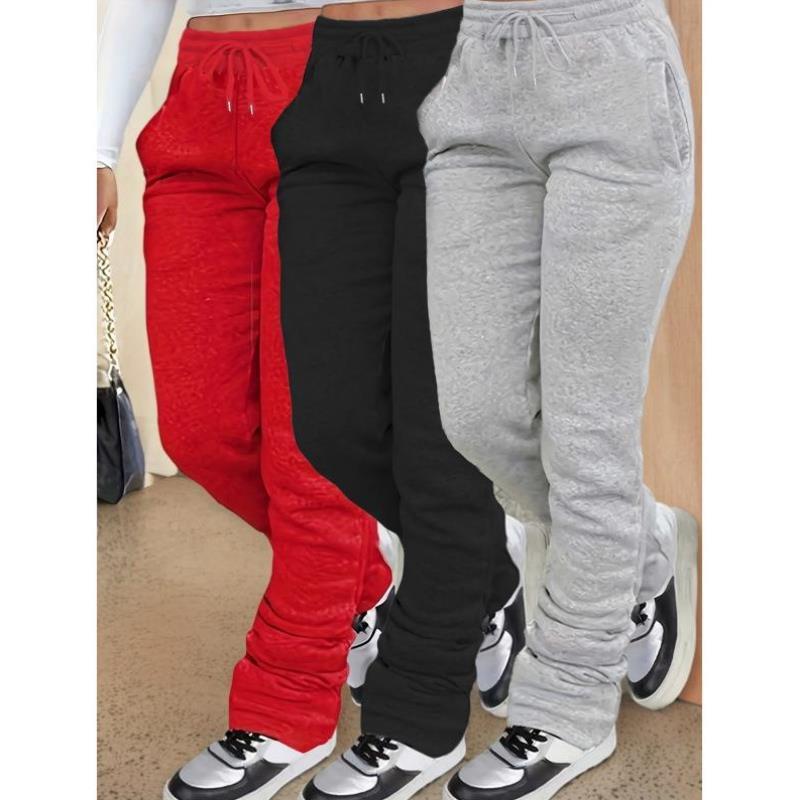 跨境外贸新款代发Pack Women s Casual Sweatpants Solid Color
