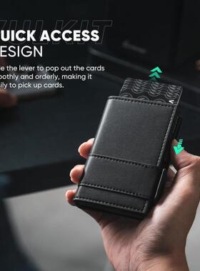 Card Holder Bifold Pop Up Leather Wallet for n Blocking