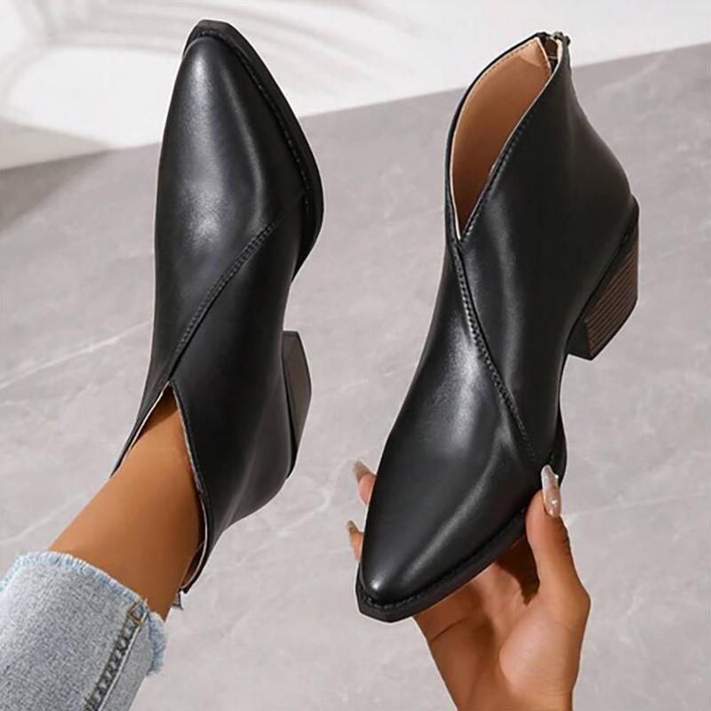 D 469 Women'S High-Qualy Black Pointed Toe Ankle Boots--O