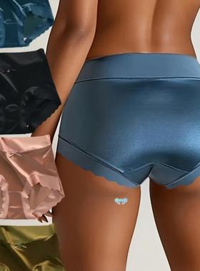 Comfortable Satin Undeear 4pcs Comfortable High Waisted