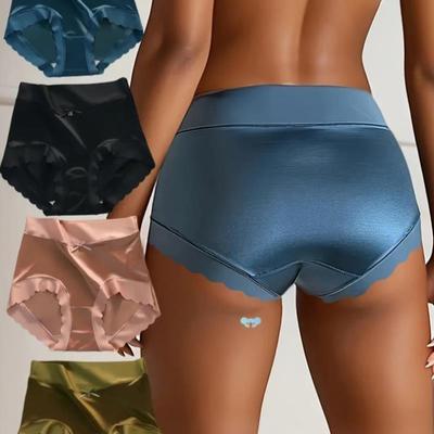 Comfortable Satin Undeear 4pcs Comfortable High Waisted