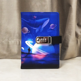 儿童密码本小学生日记本男生带锁记事本女孩一年级田字格笔记本方格高颜值本子2024年儿童节生日礼物手账本