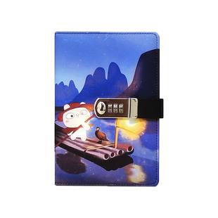 小学生密码本带锁日记本儿童男孩密码锁笔记本田字格横线皮本子可爱个性简约创意记事本文具奖品密码笔记本子