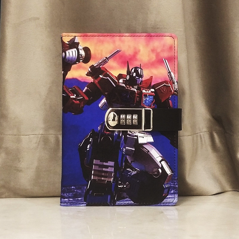 皮面本卡通密码本小学生带锁日记本密码锁简约儿童创意笔记本男生女生文具可爱手账个性记事本田字格横线皮本