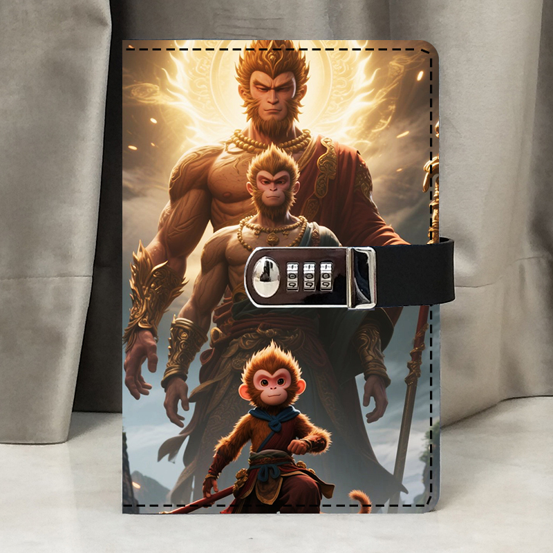 龙悟空儿童密码本带锁日记本小学生卡通笔记本子加厚生日礼物手账本文具个性文艺创意欧式复古密码锁记事本