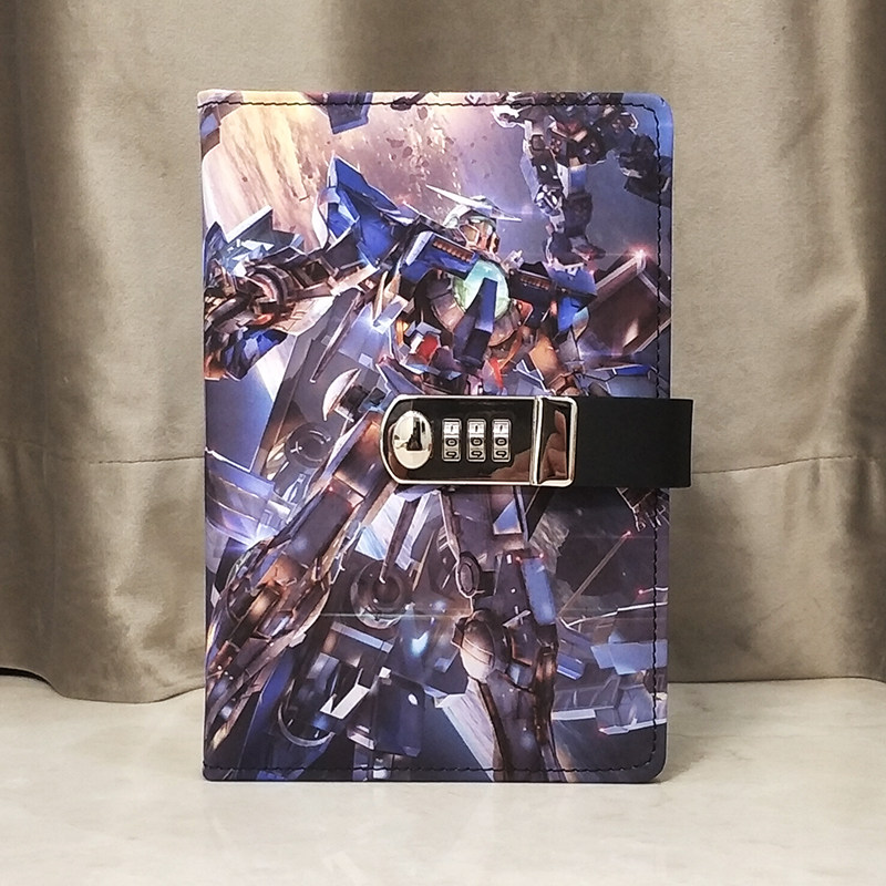 横线卡通印花密码锁礼盒皮本儿童密码本带锁日记本小学生笔记本子文艺精致记事本加厚韩国个性创意手账本文具