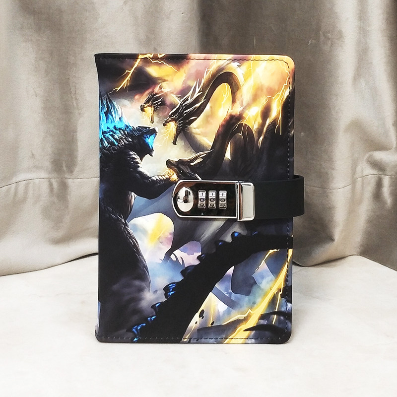 儿童小清新密码本小学生带锁日记本带锁简约密码锁笔记本子加厚创意手账欧式复古记事本子文具加密A5手账本子