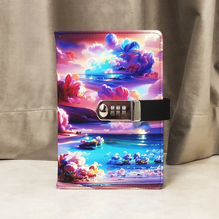 带锁日记本子学生高颜值小学生二三年级女孩男生密码本可贴照片a5复古高级笔记本保护信息记事手账本生日礼物