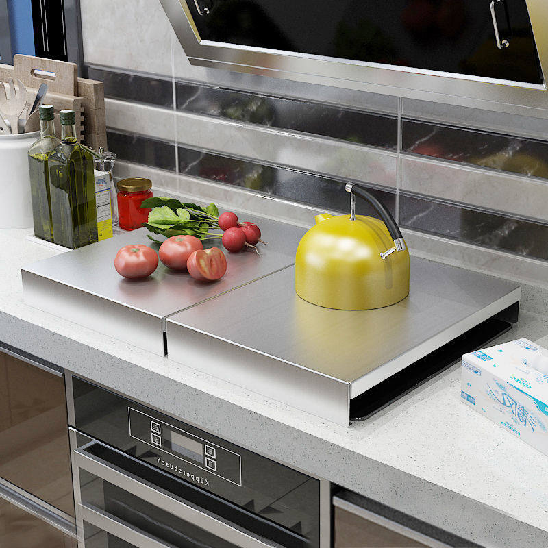 不锈钢厨房台面置物架燃气灶电磁炉盖板罩支架煤气灶遮挡板增高