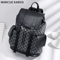 Модный вместительный и большой мужской ноутбук, сумка для путешествий, школьный рюкзак, из натуральной кожи, бизнес-версия, городской стиль