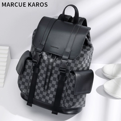 Модный вместительный и большой мужской ноутбук, сумка для путешествий, школьный рюкзак, из натуральной кожи, бизнес-версия, городской стиль