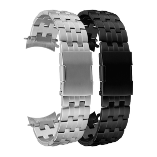 适配卡西欧EDIFICE表带钢带EQW-M710 EQB-900精钢手表带弧口表链