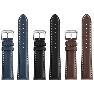 皇致适配海鸥手表腕带819.16.3009复古经典ST7复刻真皮商务手表带