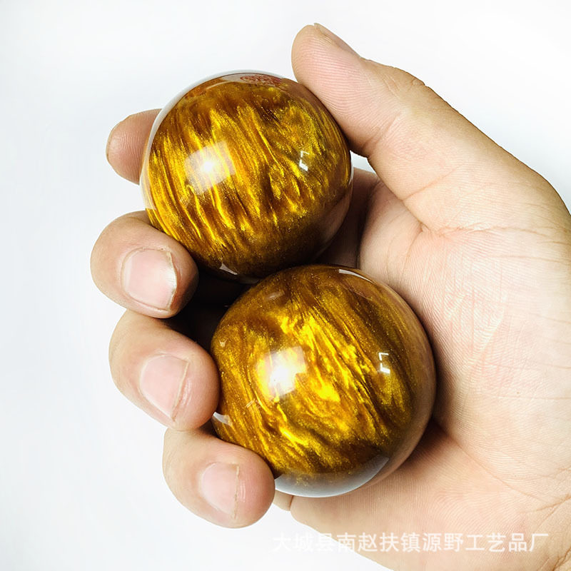 金丝海柳按摩手球老料把玩球树脂盘玩球男女款手把件文玩送礼手球